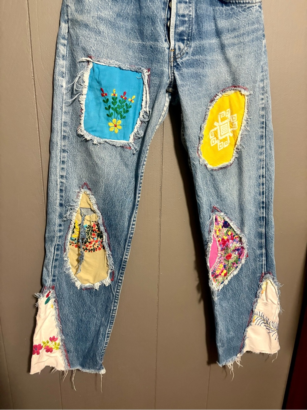 RILEY Blue Patchwork Jeans - Picture 2 of 6